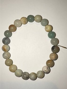 Natural Amazonite Crystal Gemstone Beaded Stretch Bracelet Unisex